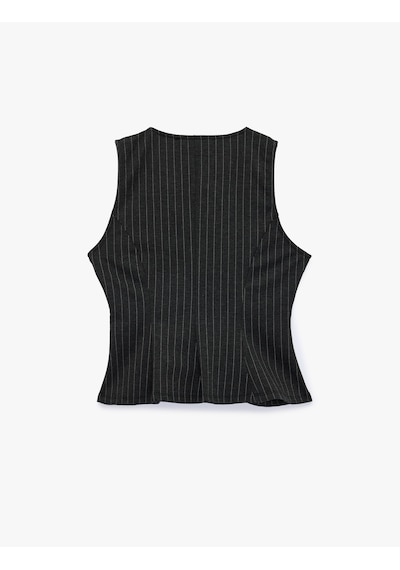 Koton Viskon Karışımlı Slim Fit Bisiklet Yaka Çizgili Kolsuz Korse Görünümlü Bluz Antrasit 7wal30007ık Koton Viskon Karışımlı Slim Fit Bisiklet Yaka Çizgili Kolsuz Korse Görünümlü Bluz Antrasit 7wal30007ık