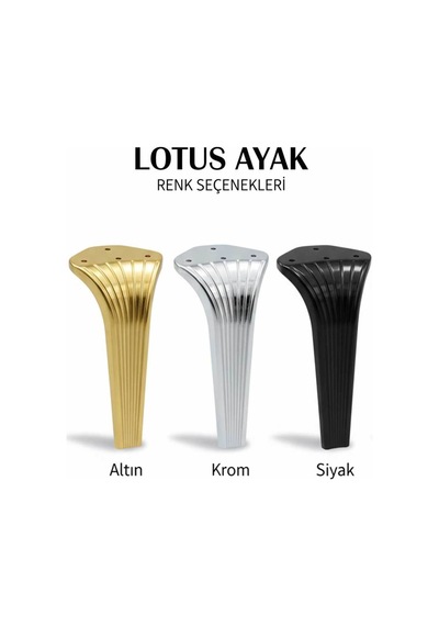 Lotus 16 Cm Ayak Seti Krom 6 Parça Robot Süpürgeye Uyumlu Koltuk Mobilya Dolap Baza Ayağı Krom