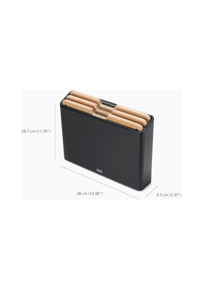 Folio 3 Parçalı Premium Bambu Kesme Tahtası Seti, Organize Mutfak Depolama İçin İnce Paslanmaz Çelik Kasa Çok Renkli
