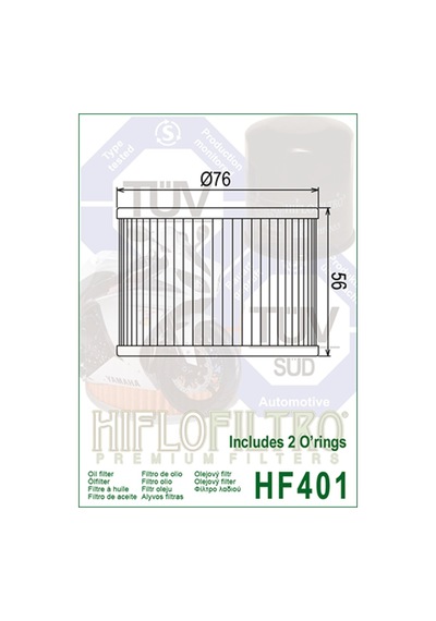 Kawasaki Ex250 Ninja 250R 08-12 Hiflo Hf 401 Yağ Filtresi