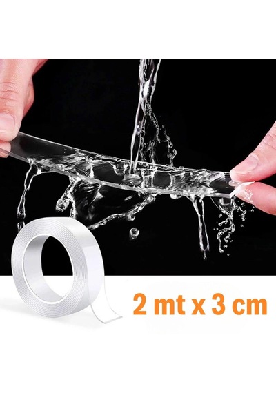 Ultra Güçlü Çift Taraflı 2 Mt X 3 Cm Nano Çift Taraflı Bant