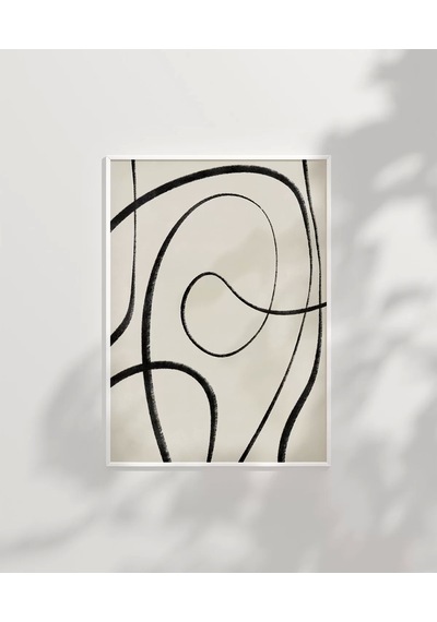 Çerçevesiz Poster Kıvrımlı Formlarla Grafik Desenli