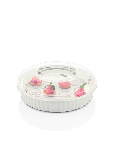 Pasta & Börek Muffin Kabı 3,8 L, Çok Amaçlı Saklama Kabı Beyaz