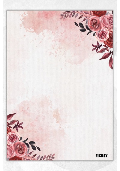 A5 Çiçek Bloknot Çizgisiz Defter - 50 Yaprak - Memopad - Notepad - Not Defteri - Not Kağıdı - 2954 Çok Renkli