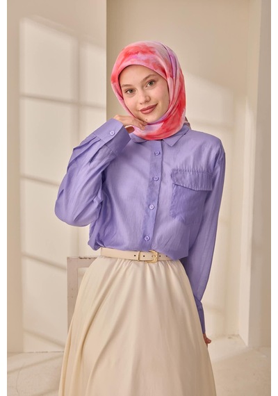 Silk Home Olinda İpek Eşarp 47004-21 Tozpembe, Yavruağzı, Pembe, Mor