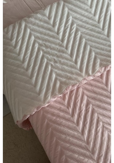 Gonca Çift Taraflı Çift Kişilik Yatak Örtüsü 230x250 Pudra