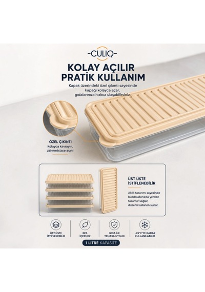5'li Saklama Kabı Seti İle Mutfağınızda Düzeni Ve Pratikliği Bir Araya Getirin. Bej