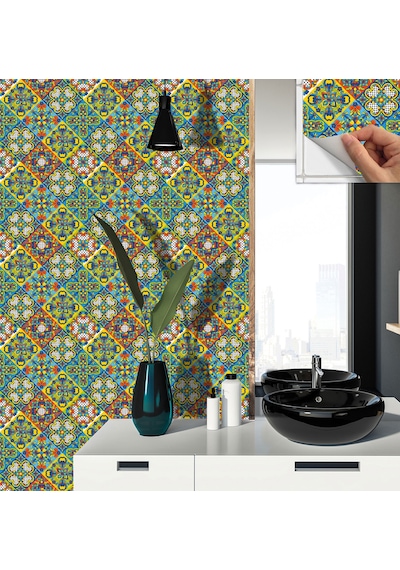 Tink Kendinden Yapışkanlı Talavera Desenli Pvc Karo 30x30 Cm