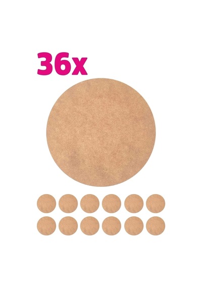 Supla Levha 36 Adet 3 Mm Ham Mdf 20cm Yuvarlak Servis Altı Supla Ham Ham