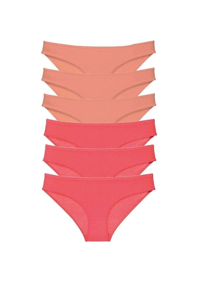 6 Adet Süper Eko Set Likralı Kadın Slip Külot Pudra Fuşya Beden: M Standart