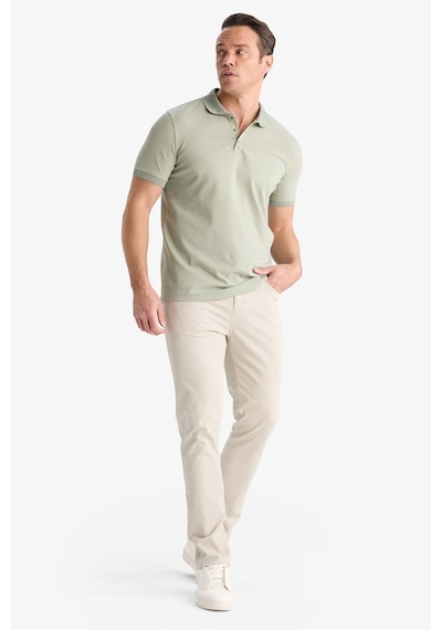 DeFacto Slim Fit Dar Kesim Polo Yaka Kısa Kollu Dokulu Basic Düz Tişört T5259AZ25SMKH434