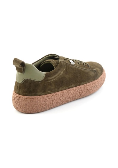 Bambi Haki Süet Hakiki Deri Kadın Sneaker K01822268402