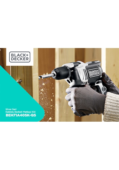 Black+Decker Silver Series BEH71A40SK-QS 710 W Darbeli Matkap + Kitbox