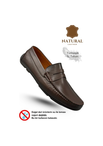 Sermoda Erkek Loafer - Hakiki Deri Rok Loafer Erkek Ayakkabı Kahve