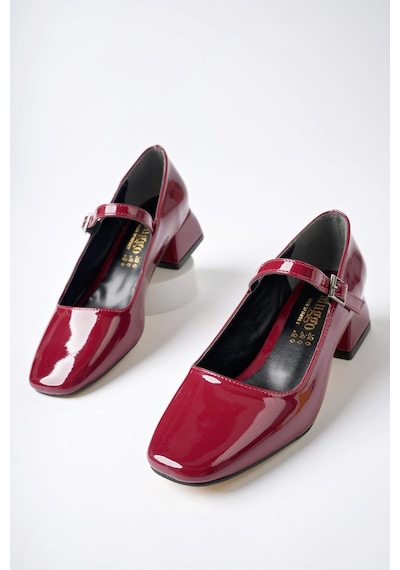 Muggo Mary Garantili Kare Burunlu Kadın Kısa Topuklu Ayakkabı 001
