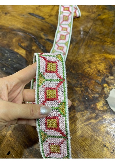105x4 Cm Kaneviçe Desenli Şerit Dikiş Aksesuarı