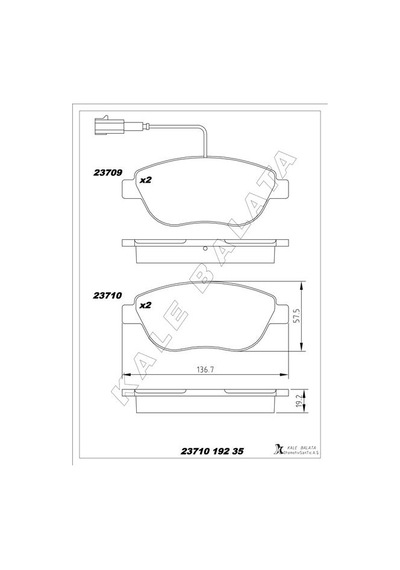 Ön Fren Balatası Opel Combo D 12 Punto Evo 1.3-1.4-1.6d Mtj 09 500-500c 1.3dmj 10 Grande Punto 1.6dmtj 09 Çift Fişli 95518218-77365468-71770012-77366530