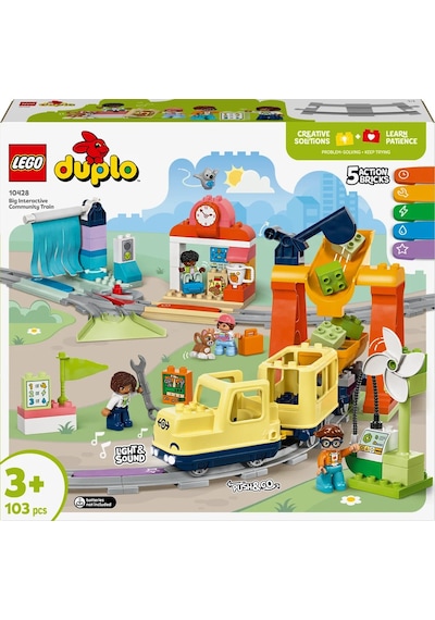 LEGO® DUPLO® Kasabası Büyük İnteraktif Mahalle Treni 10428 -3 Yaş ve Üzeri Çocuklar İçin Eğitici Oyuncak Yapım Seti (103 Parça)