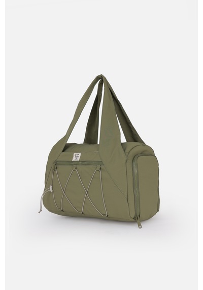 İcone Bag Kadın Spor Ve Yoga Çantası Çok Cepli, Ayakkabı Bölmeli, Lastik Detaylı, Fermuarlı Ön Cep Yeşil