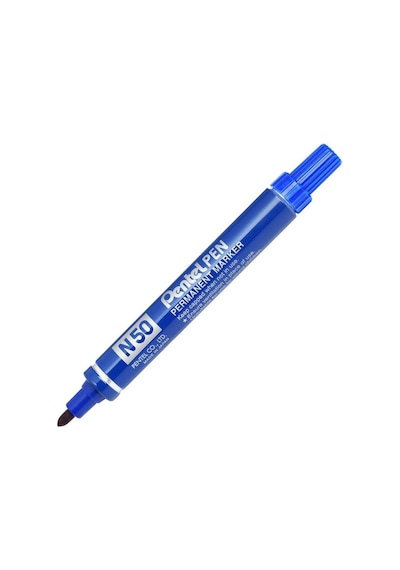 Pentel N50 Permanent Markör Metal Gövde Yuvarlak Uç Mavi