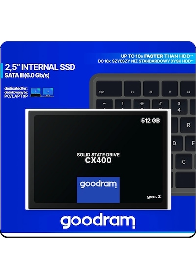 Goodram CX400 SSDPR-CX400-512-G2 512 GB 520/500 Mb/s 2.5" Sata 3 Ssd Disk