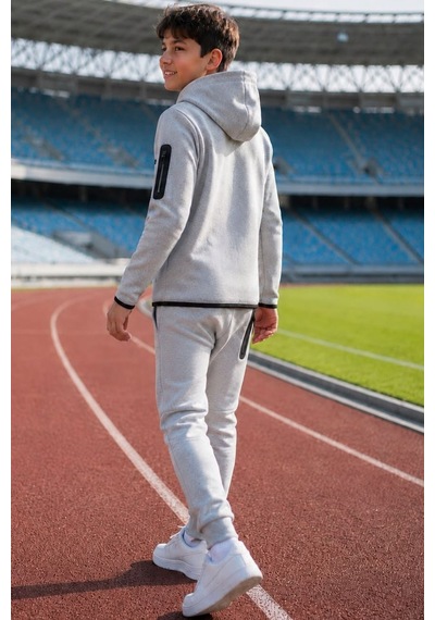 Pina Kids Erkek Çocuk Tech Fleece Double Face Yeni Sezon Eşofman Takımı Esf7020 gri