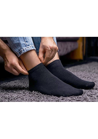 Anthony Jackson Premium Dikişsiz Unisex Sneaker Çorap 10'lu Kutu Siyah