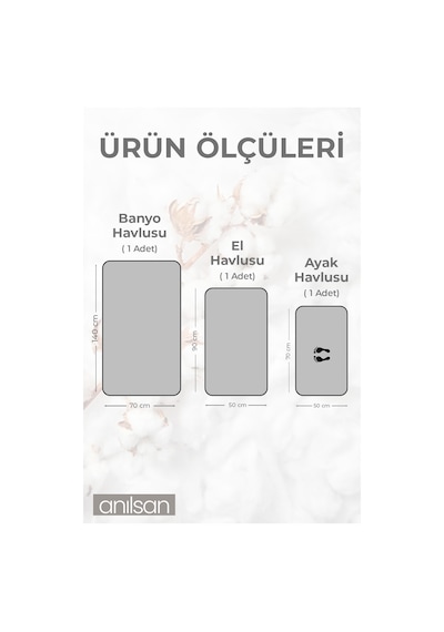 %100 Pamuk 3'lü Gri Greek Havlu Seti - 1 Adet El Havlusu, 1 Adet Banyo Havlusu Ve 1 Adet Ayak Havlusu Gri