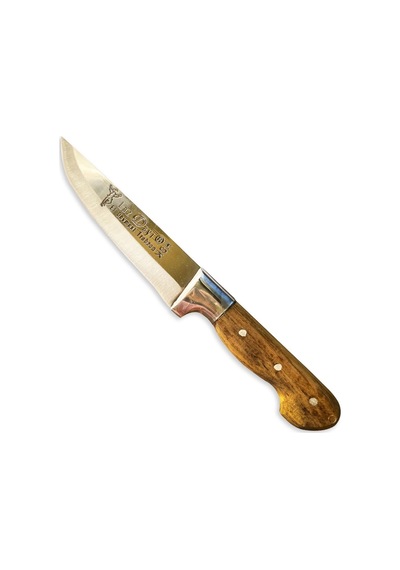 Lazdayı 3'lü El Dövmesi Kasap Kurban Bıçağı Seti - Et Doğrama Set Kahverengi