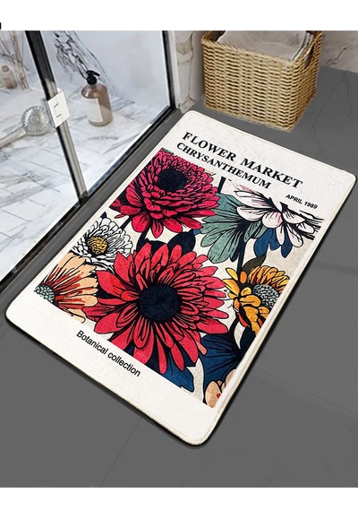 Flower Market 3'lü Set Banyo Paspası Djt Renkli