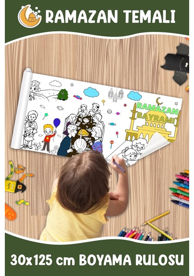Melolisa Ramazan Bayramı Temalı Boyama Rulosu 30x125 Cm