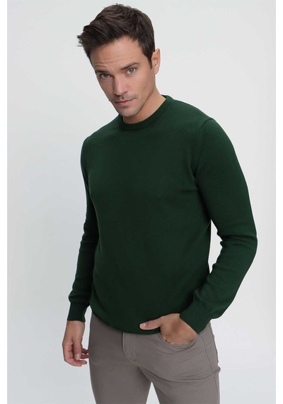 Morven Basic Dinamik Fit Rahat Kesim Bisiklet Yaka Triko Kazak 99kc017005710 Haki