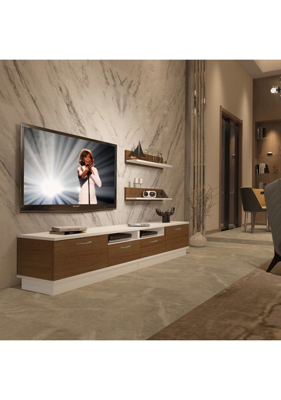 Decoraktiv Trendstyle 220r Slm Tv Ünitesi Tv Sehpası Beyaz - Ceviz