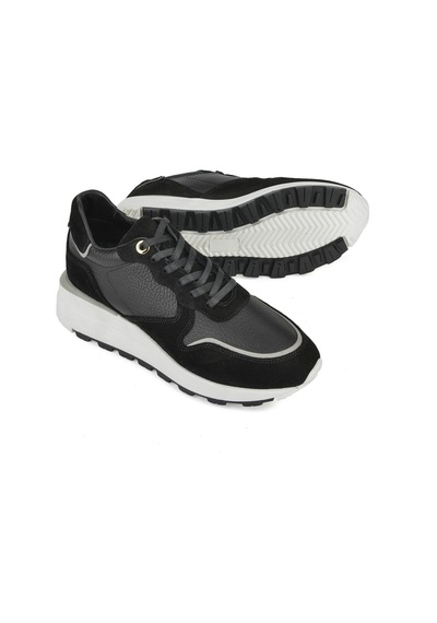Ziya, Kadın Hakiki Deri Sneaker 1431000z5831 Siyah Siyah