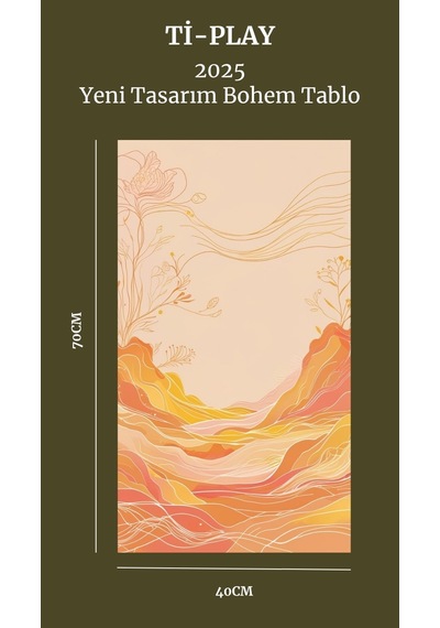 Bohem Tablo Soyut Üçgenler, Geometrik, Soyut Üçgenler Bohem Duvar Sanatı Çerçevesiz Tablo