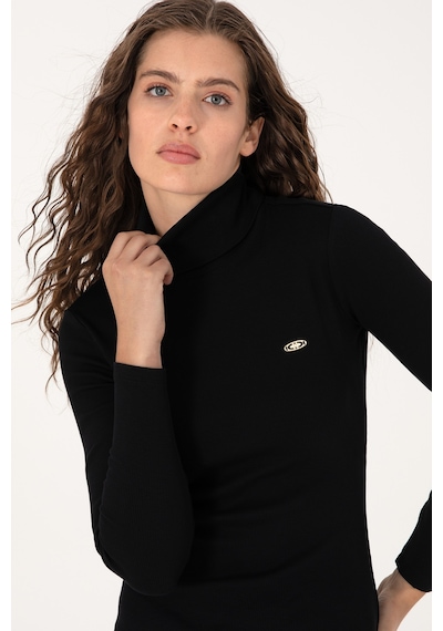 U.S. Polo Assn. Kadın Siyah Balıkçı Yaka Sweatshırt 50313430-VR046