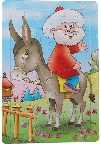 36 Parça Çocuk Puzzle + Boyama Nasrettin Hoca & Eşek