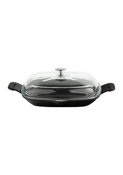 Lava Kızartma Tava Metal Kulplu Cam Kapak 26 x 26 CM