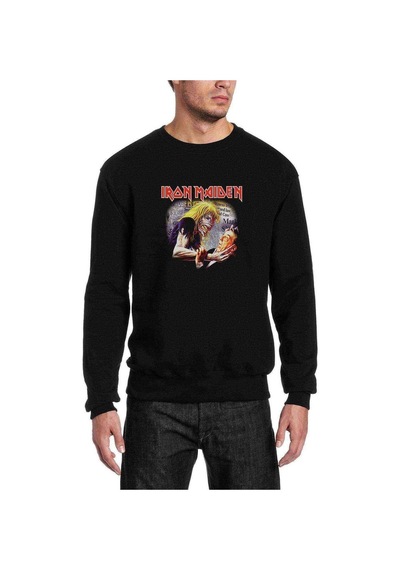 Maıden Eddıe Newspaper Metal Baskılı Siyah Erkek Sweatshirt