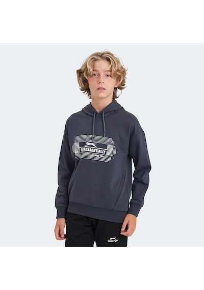 Slazenger LAYO Çocuk Kapüşonlu Koyu Gri Sweatshirt