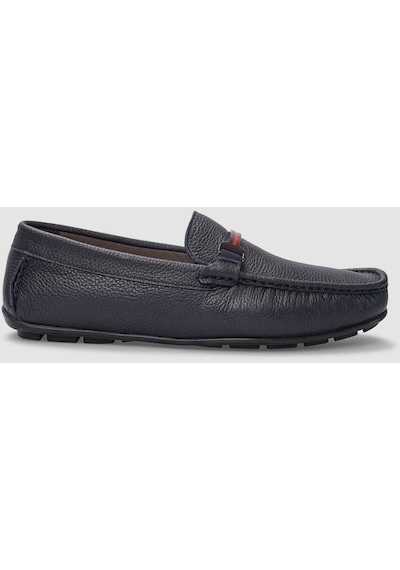 Cabani Cuneo Hakiki Deri Dokulu Lacivert Tokalı Erkek Loafer