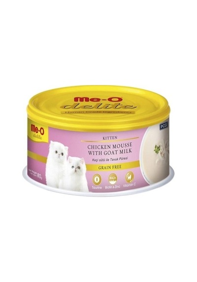 Me-O Delite Keçi Sütü İle Tavuk Püresi Konserve Yavru Kedi Maması 6 x 80 G