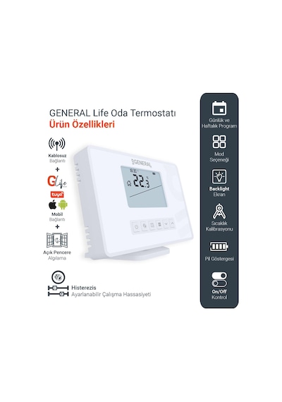 General Mitra Ht300s Smart Kablosuz Akıllı Tuya Oda Termostatı