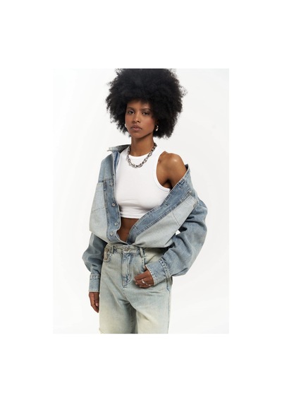 Mai Collection Mai Studios Co. Saadrian Mavi Unisex Kot Ceket Mavi