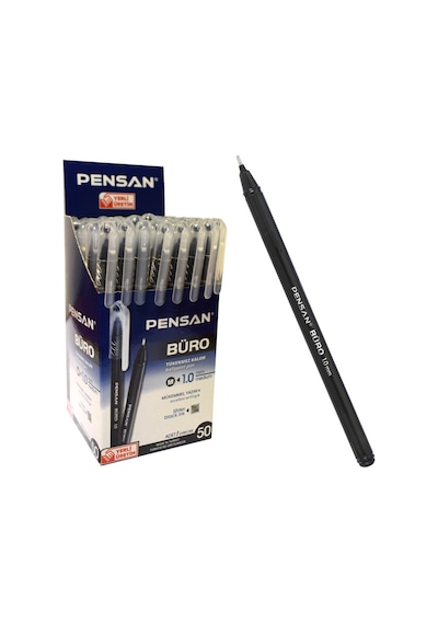 Pensan Büro Tükenmez Kalem 50'li Siyah- 10 Kutu