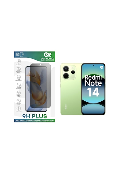 Redmi Note 14 Ekran Koruyucu Tam Uyumlu 9h Esnek Nano Kırılmayan Mat Hayalet Privacy