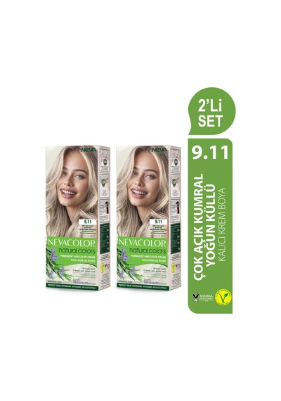Neva Color Natural Color Saç Boyası 9.11 Çok Açık Kumral Yoğun Küllü 2'li Set