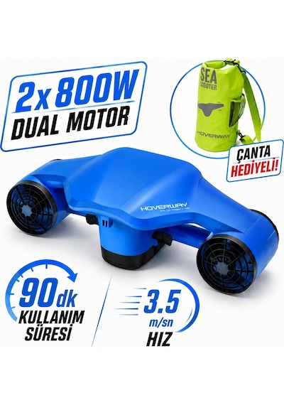 Hoverway Orca 2 Pro Çift Motorlu 1600w 2x800w Deniz Scooter I Sea Scooter -blue