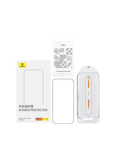 Baseus Crystalline Apple iPhone 15 Uyumlu Hd Tempered Full Koruma Cam Ekran K