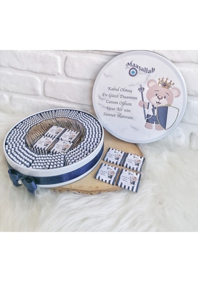 Angel Gift Chocalate İsme Özel Ayıcıklı Sünnet Hatırası Hediyelik Erkek Bebek Çikolatası Çok Renkli 100 Adet